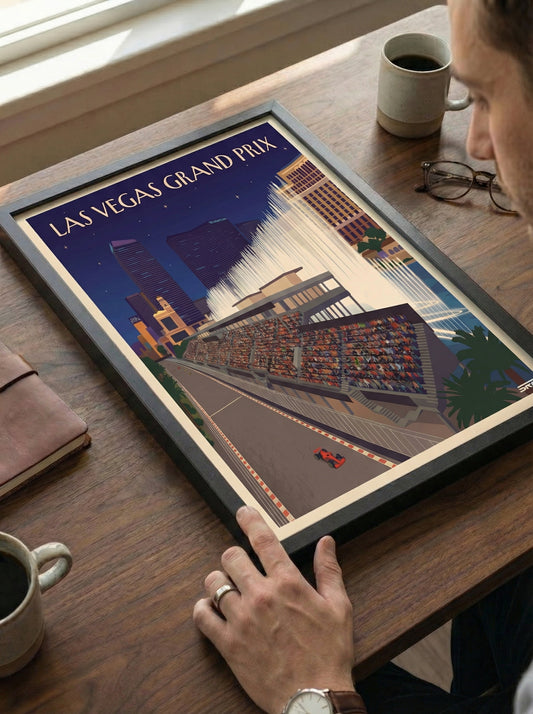 Las Vegas Grand Prix – Poster Artistico Stile Vintage | Stampa Motorsport , Formula 1 Notturna