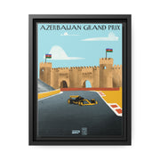 Azerbaijan Racing Landscape Matte Canvas - High-Quality Motorsport Art Print