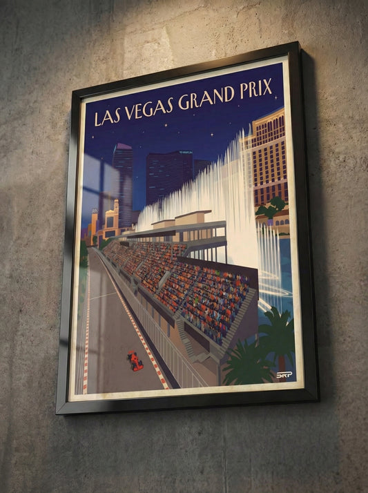 Las Vegas Grand Prix – Poster Artistico Stile Vintage | Stampa Motorsport , Formula 1 Notturna