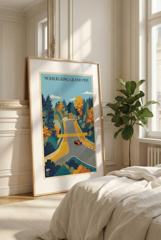 Poster GP Nurburgring con Cornice in Legno