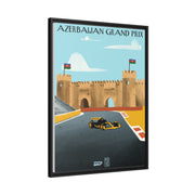 Azerbaijan Racing Landscape Matte Canvas - High-Quality Motorsport Art Print