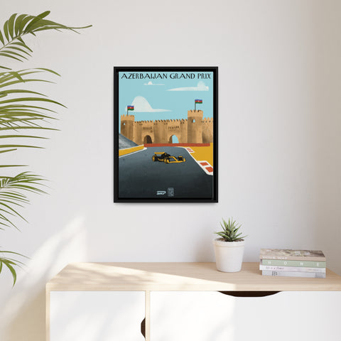 Azerbaijan Racing Landscape Matte Canvas - High-Quality Motorsport Art Print