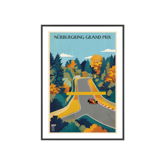 Poster GP Nurburgring con Cornice in Legno