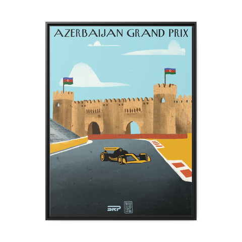 Azerbaijan Racing Landscape Matte Canvas - High-Quality Motorsport Art Print